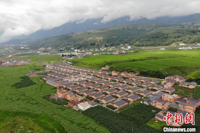 甲甲溝村新建農(nóng)房掩映在農(nóng)作之間?！埨?攝